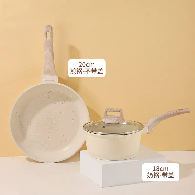 Non-Stick Stone Cookware Set - 4 Pieces for Home Use