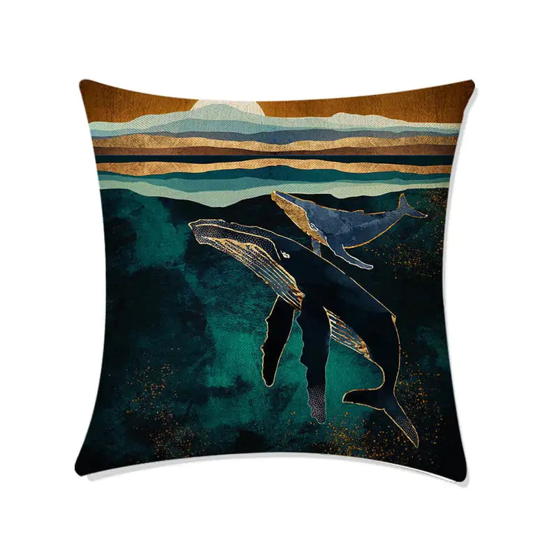 Deep Sea World Printed Sofa Pillow Cases for Home