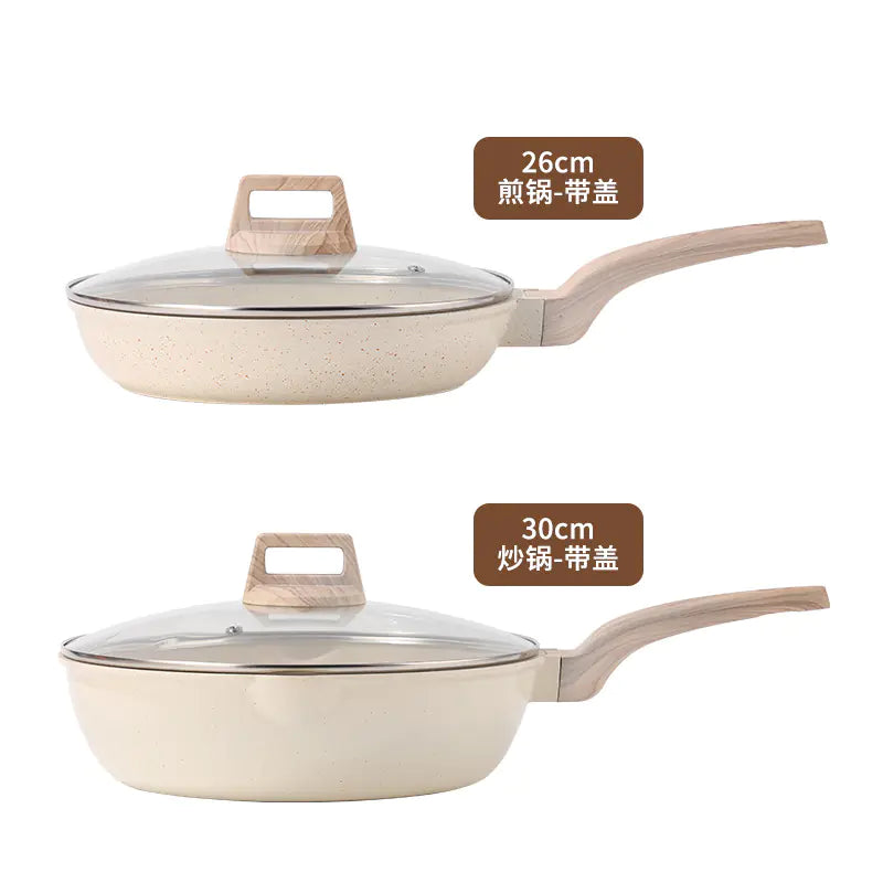 Non-Stick Stone Cookware Set - 4 Pieces for Home Use