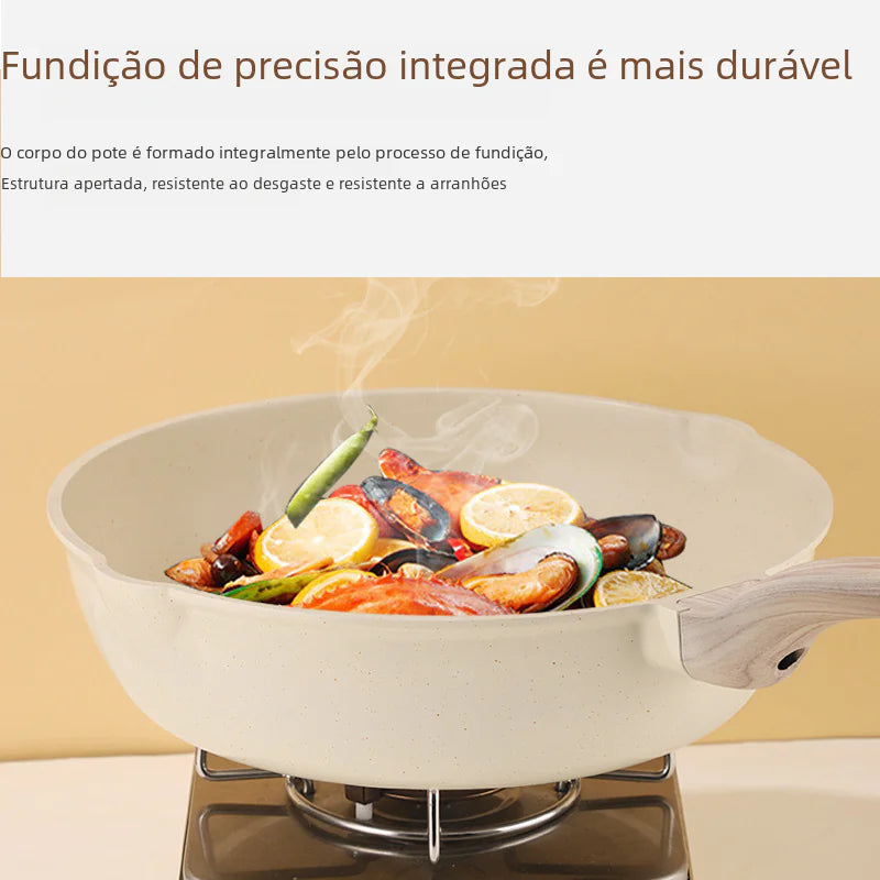 Non-Stick Stone Cookware Set - 4 Pieces for Home Use