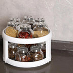 Twin Turntable Desktop Organizer with Rotating Layers