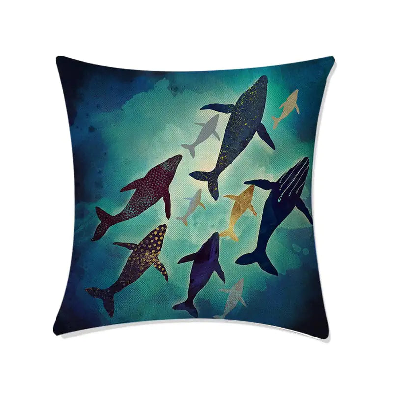 Deep Sea World Printed Sofa Pillow Cases for Home