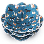 Cunhill Microwave Bowl Holders 4 Pcs Bowl Potholders Soup Bowl Cozy Bowl Hot Bowl Holder Multipurpose Hot Heat Proof Plate Holder Pot Holders for Kitchen Supplies (Dog Style Blue Green)