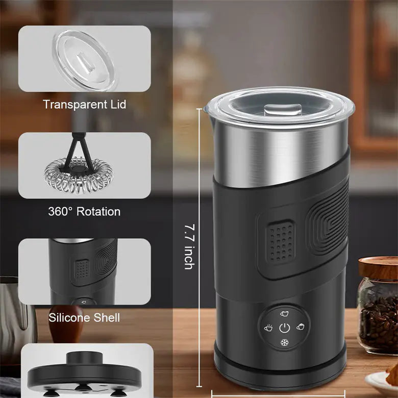 4-Speed Electric Milk Frother for Hot and Cold Milk