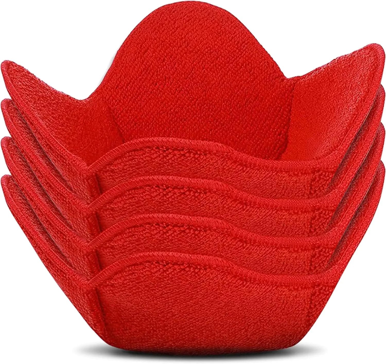 Microwave Bowl Huggers Warmers for Food Microfiber Heat Resistant Food Warmer Set Microwave Safe Handle Hot and Cold Bowls Holder Without Burning Your Hands Set of 4 Microwave Bowl Huggers (Red)