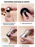 304 Stainless Steel Manual Pepper Grinder Kitchen Tool