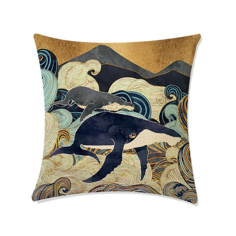 Deep Sea World Printed Sofa Pillow Cases for Home